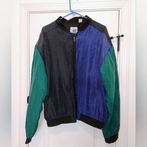 Colorblock Vintage BMAX Size Large Silk Men's Jacket